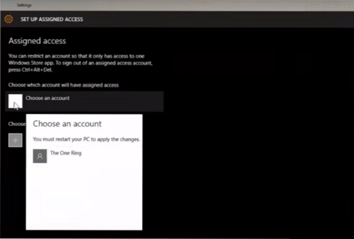 Configurare l'accesso assegnato in Windows 10 per limitare l'account ospite