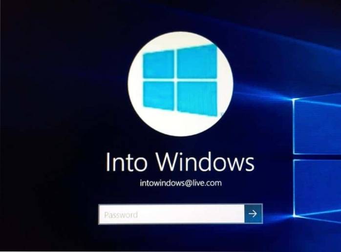 Afișați sau ascundeți adresa de e-mail pe ecranul de conectare în Windows 10