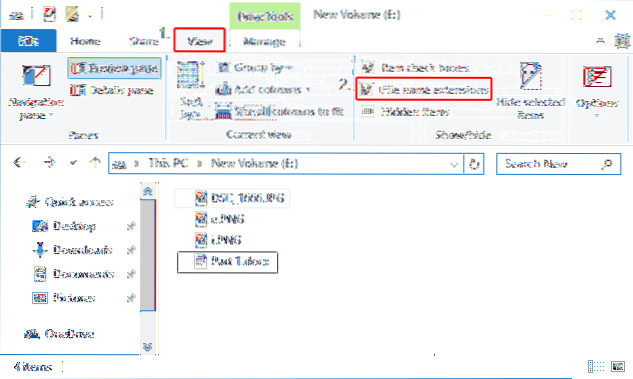 Show Or Hide Extensions With File Names In Windows 10 File Explorer