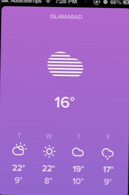 Sky ist eine minimale iPhone-Wetter-App, die die Hintergrundfarbe mit der Temperatur ändert