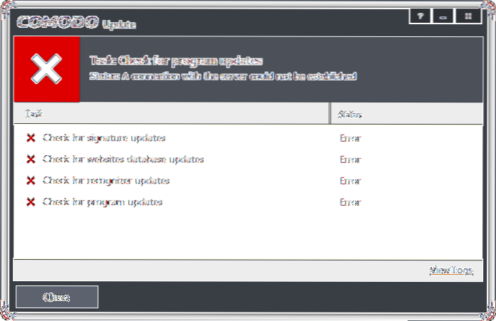 Løsninger for Slow Comodo Virus Database Update