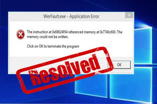 Resolvido! Corrigir WerFault.Erro de aplicativo exe no Windows 10