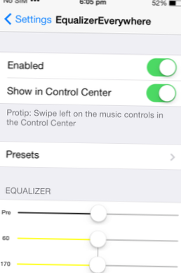 Zvukový ekvalizér pro všechny a všechny hudební aplikace na vašem iPhone [Útěk z vězení]