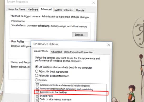 Beschleunigen Klicken Sie mit der rechten Maustaste auf die Taskleiste in Windows 10