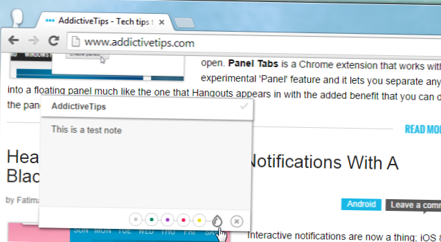 Sticky Notes Collector Sync Note specifiche del sito web sui computer [Chrome]
