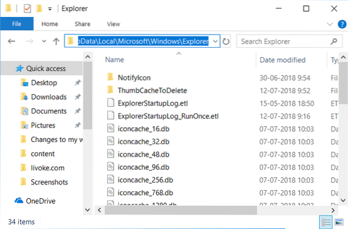Zastavte Windows 10 v automatickém mazání mezipaměti miniatur