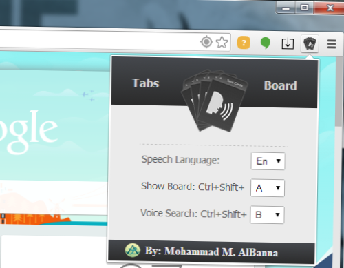 Hledání na kartě Záložky a přepnutí na otevřenou kartu pomocí hlasového příkazu [Chrome]