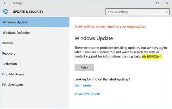Er waren problemen bij het installeren van een updatefout in Windows 10