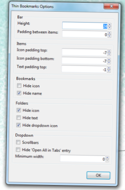 Segnalibri sottili consente di personalizzare la barra dei segnalibri [Firefox]