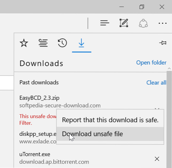 This Unsafe Download Was Blocked By SmartScreen Filter