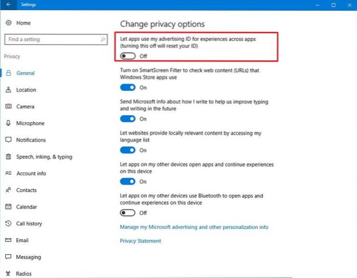 Nejlepší 3 způsoby, jak vypnout přizpůsobené reklamy v systému Windows 10