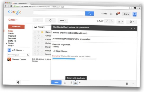 Rastreie, exclua ou proteja anexos do Gmail após enviá-los com docTrackr