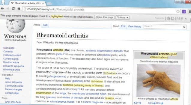 Traduzir jargão médico em inglês simples com uma extensão do Chrome
