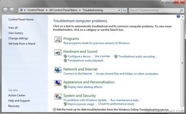 Troubleshooting Windows 7 Using Built-In Troubleshooters