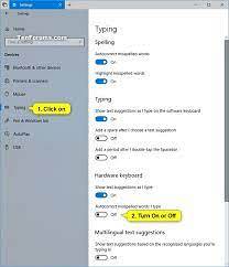 Slå på eller av Autokorriger feilstavede ord i Windows 10