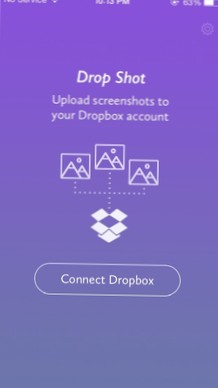 Upload skærmbilleder fra din iPhone til din Dropbox-konto