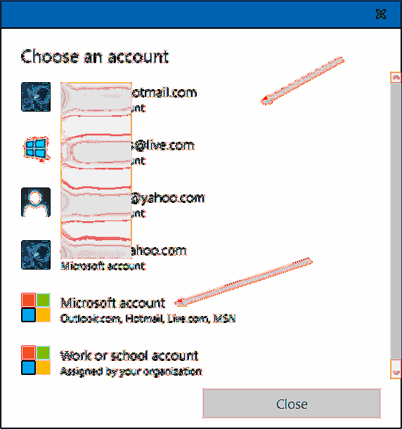Use uma conta de e-mail diferente para entrar na Windows 10 Store