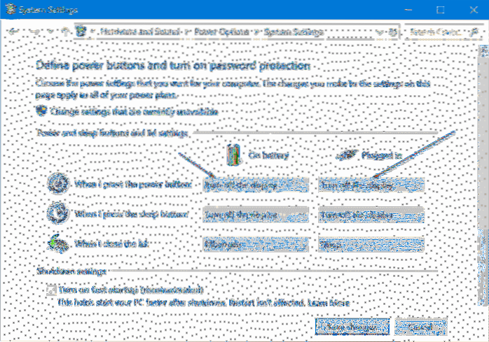 Utilizați butonul de alimentare pentru a dezactiva ecranul laptopului în Windows 10