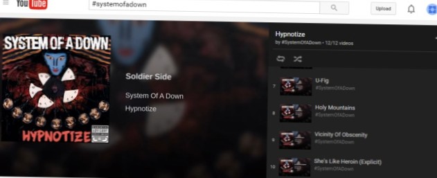 Utilisez le symbole Hashtag pour rechercher la chaîne de musique d'un artiste uniquement sur YouTube
