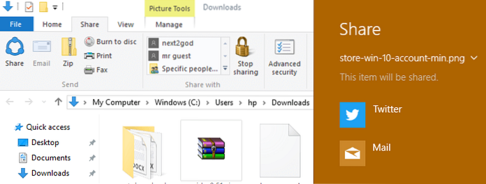 Use Windows 10 Share button to share files to Facebook