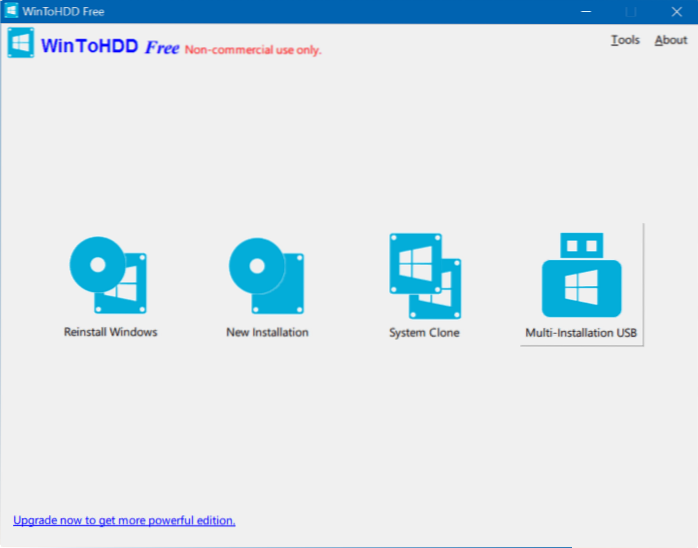 Use o WinToHDD para criar uma unidade USB do Windows com várias instalações