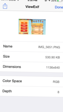 Anzeigen von EXIF-Daten aus der Foto-App auf Ihrem iPhone