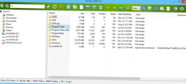 View Folder Size In Bytes, Kilobytes, Megabytes, And Gigabytes [Windows]
