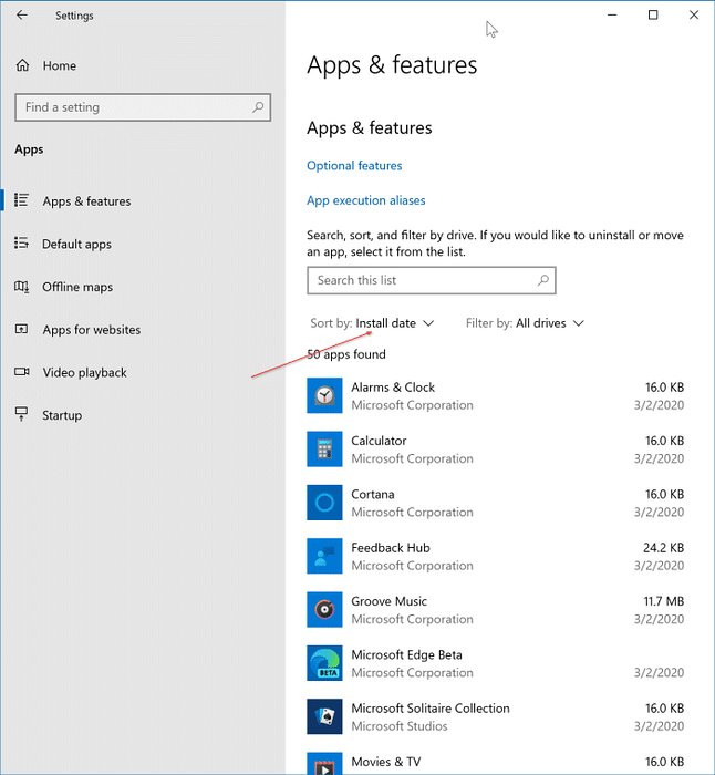 View Recently Installed Programs/Apps In Windows 10