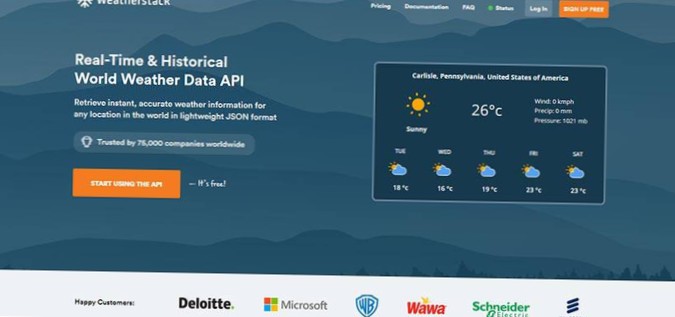 WeatherStack API Echtzeit-Wetterdaten für Ihr Projekt