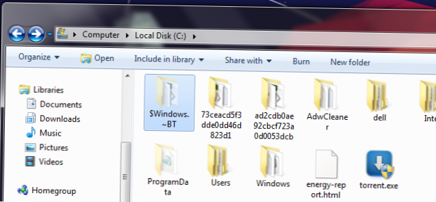 Co to jest $ WINDOWS.~ Folder BT na moim dysku twardym?