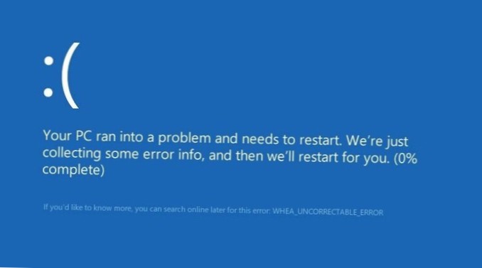 WHEA-ukorrekt fejl på Windows 10 (FIXED)