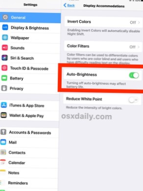 Dov'è la luminosità automatica in iOS 11?