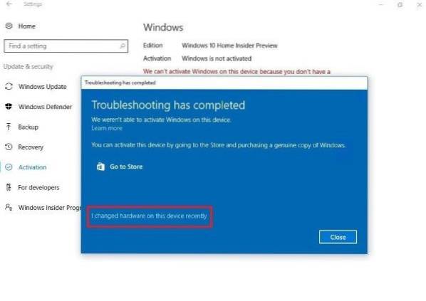 Windows 10 Activation Troubleshooter