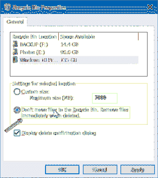 Windows 10 papirkurven Tips