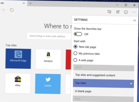 Windows 10 Entfernen von Widgets von der neuen Registerkarte im Edge-Browser