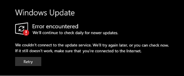 Windows 10 Update Error Encountered , we will continue… Fix