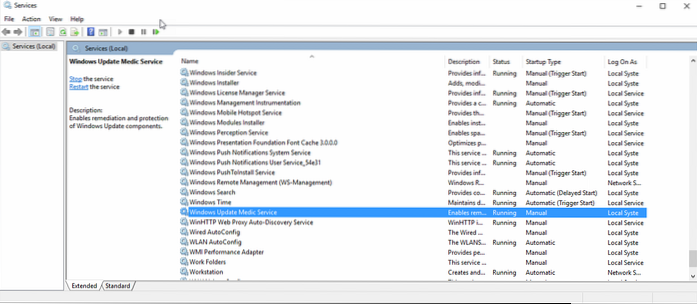 Windows Update service missing 0x80070424 error in Windows 10 Pro