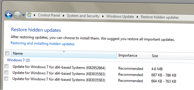 Vous devez empêcher KB 3035583 de s'installer à nouveau
