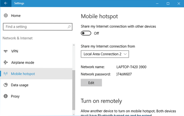 2 måter å aktivere hotspot i Windows 10