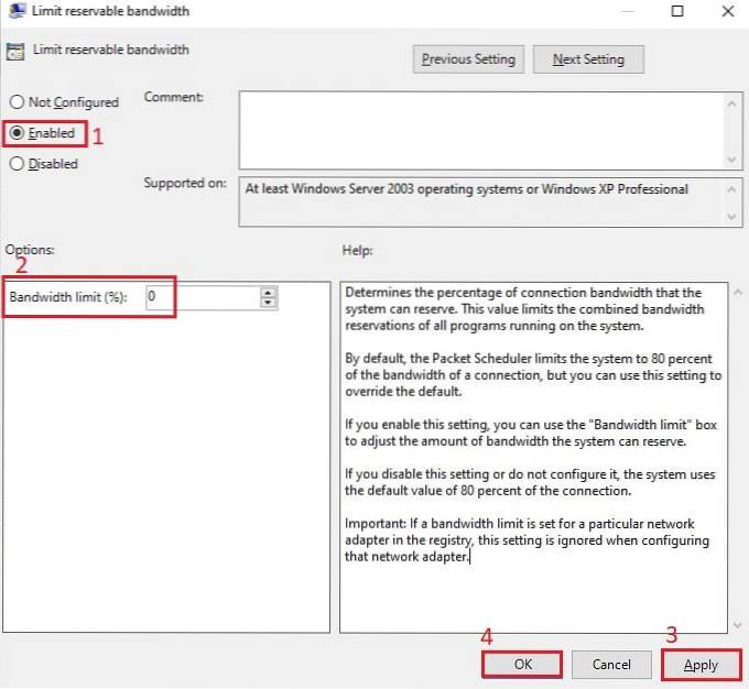 2 Ways to Limit Reservable Bandwidth in Windows 10
