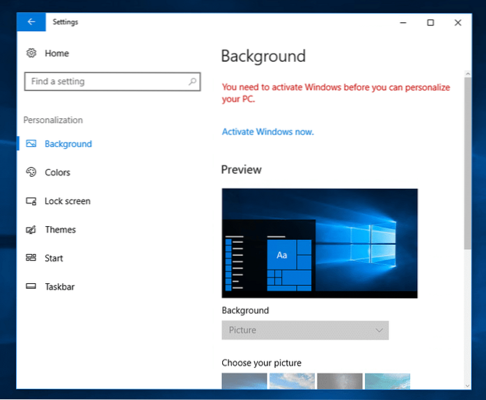 2 modi per impostare lo sfondo del desktop senza utilizzare le impostazioni in Windows 10