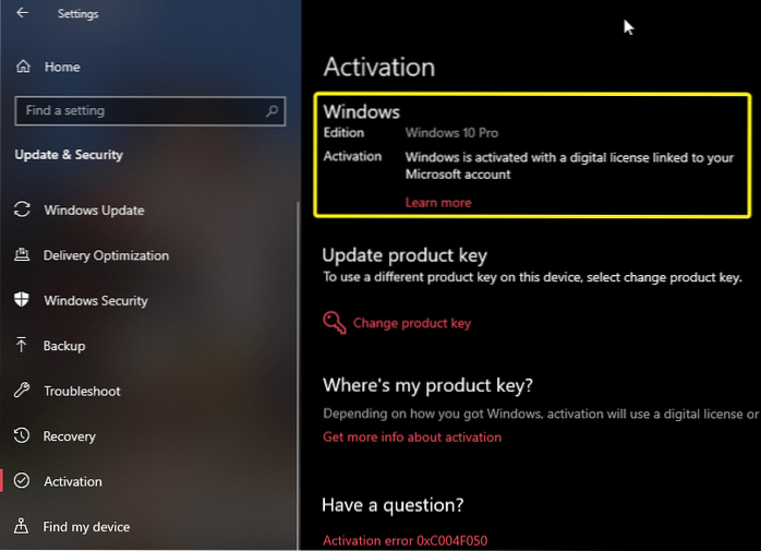 3 modi per verificare se Windows 10 è attivato correttamente