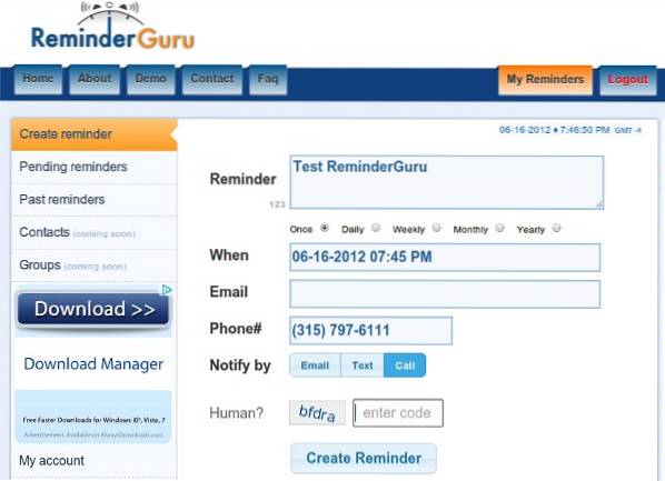 4 More Online Reminder Services To Remind Of Different Events And Tasks