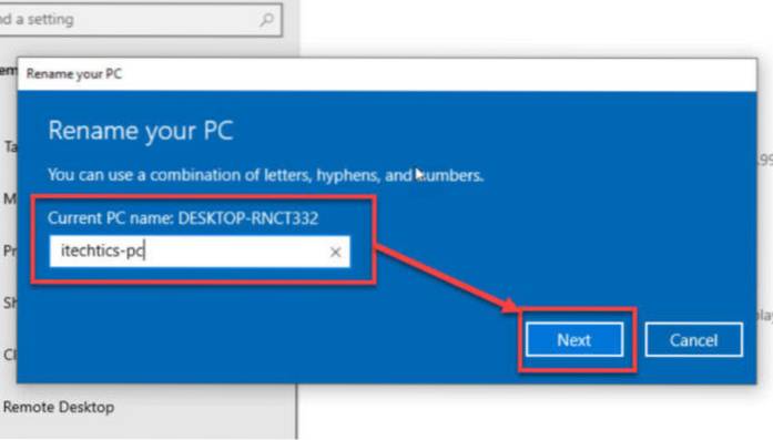4 façons de renommer rapidement un ordinateur sous Windows 10