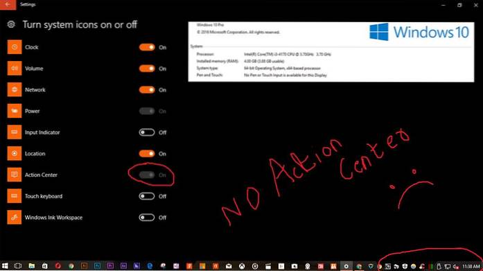 Action Center Icon Is Missing From Windows 10 Taskbar Fix