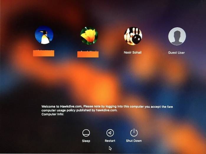 Aggiungi un messaggio personalizzato alla schermata di accesso del tuo Mac