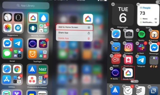 legg til nye apper på startskjermen iOS