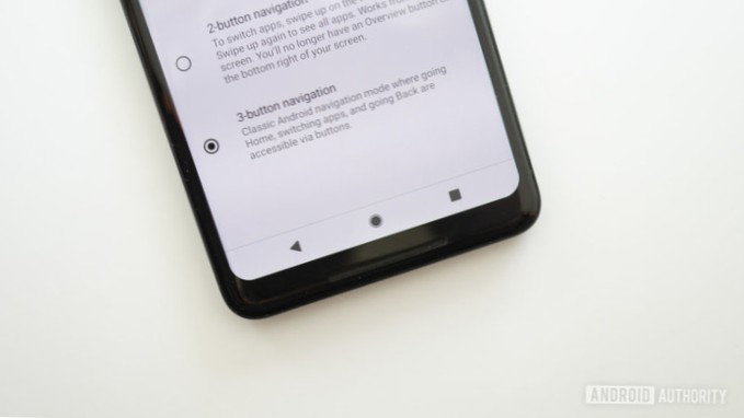 Navigace pomocí 3 tlačítek Android 11