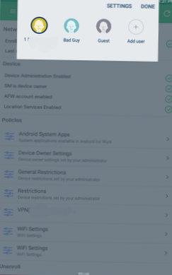 Android begrænset profil deaktiver indstillinger