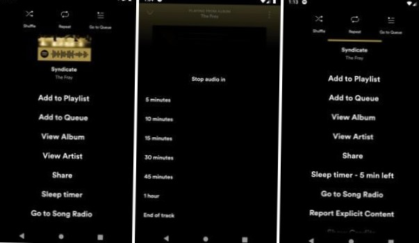 Časovač vypnutí systému Android